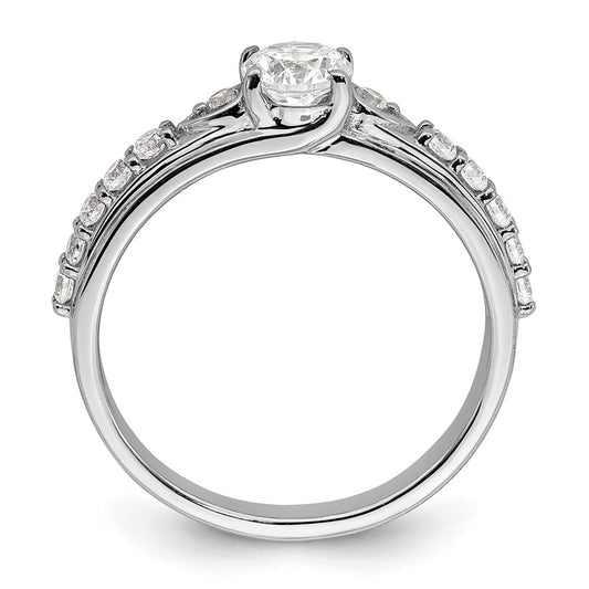 14k White Gold 3/4 carat Lab Grown Diamond VS/SI+ G+ Complete Petite Engagement Ring