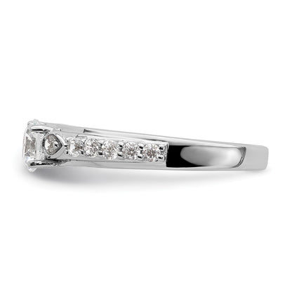 10k White Gold 3/4 carat Lab Grown Diamond VS/SI+ G+ Complete Petite Engagement Ring