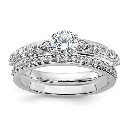 10k White Gold 3/4 carat Lab Grown Diamond VS/SI+ G+ Complete Petite Engagement Ring