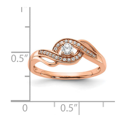 14k Rose Gold 1/5 carat Lab Grown Diamond VS/SI+ G+ Complete Petite Engagement Ring