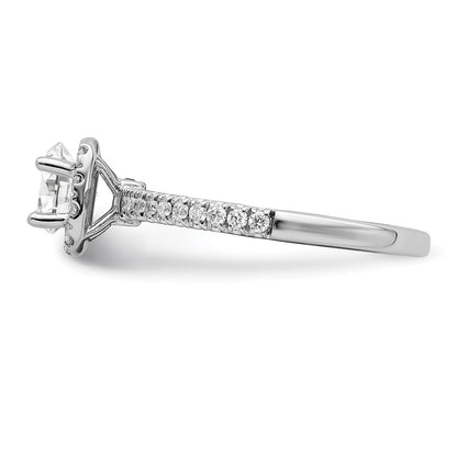 14k White Gold 3/4 carat Lab Grown Diamond VS/SI+ G+ Complete Round Halo Engagement Ring