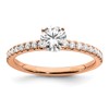 14k Rose Gold 3/4 carat Lab Grown Diamond VS/SI+ G+ Semi Mount Round Size 5 Engagement Ring