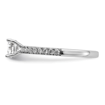 14k White Gold 3/4 carat Lab Grown Diamond VS/SI+ G+ Semi Mount Round Size 7 Engagement Ring