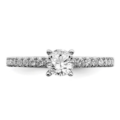 14k White Gold 3/4 carat Lab Grown Diamond VS/SI+ G+ Complete Round Size 7 Engagement Ring