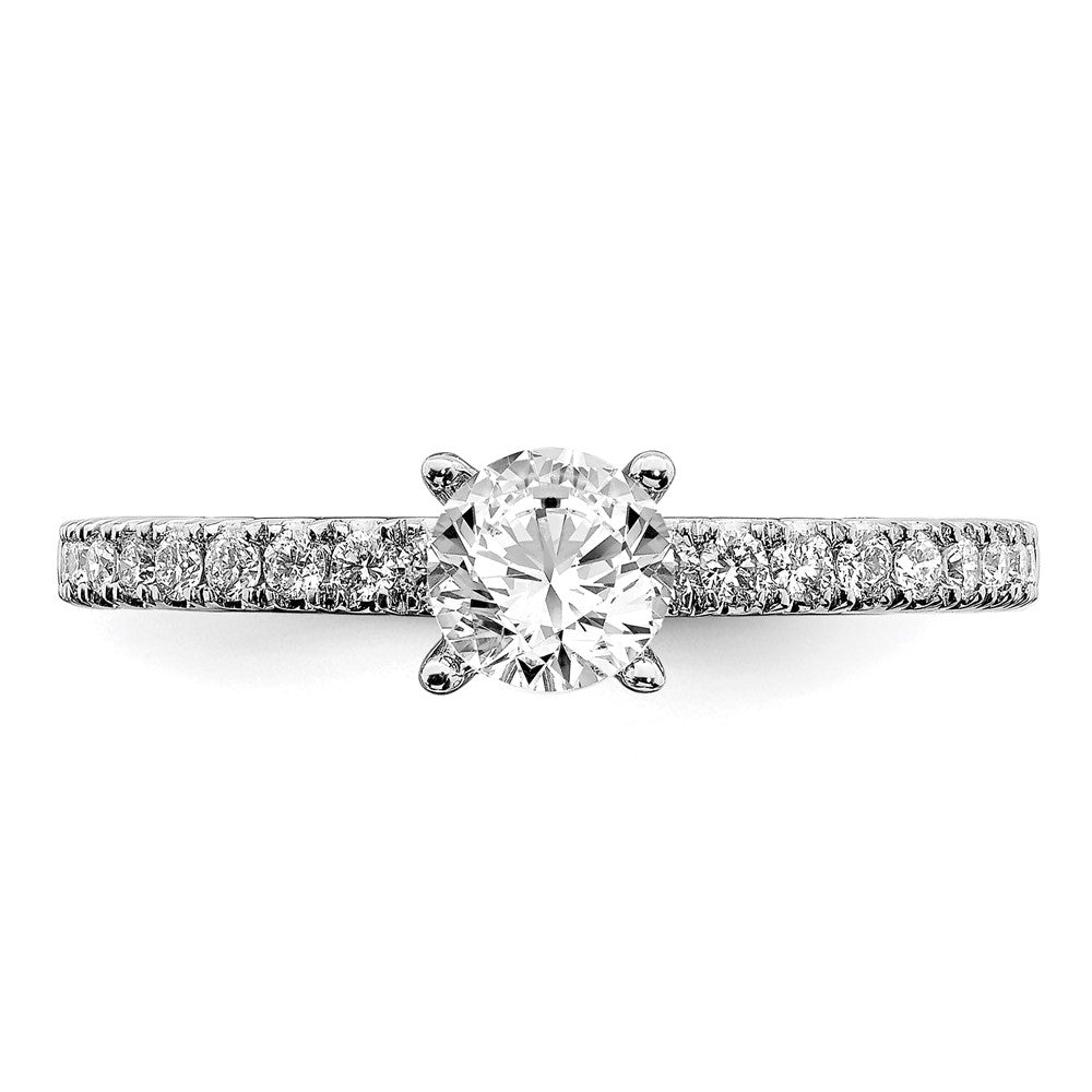 14k White Gold 1/2 carat Lab Grown Diamond VS/SI+ G+ Complete Round Size 9 Engagement Ring