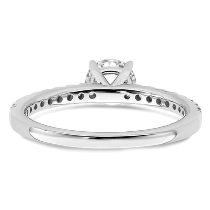 14k White Gold 1/2 carat Lab Grown Diamond VS/SI+ G+ Complete Round Size 7 Engagement Ring