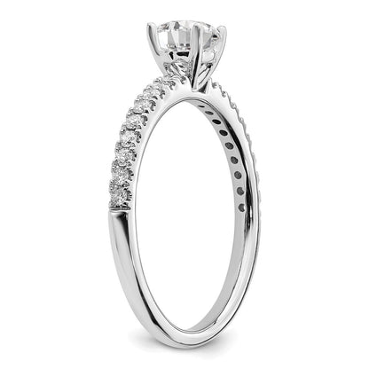 14k White Gold 1/2 carat Lab Grown Diamond VS/SI+ G+ Complete Round Size 6 Engagement Ring