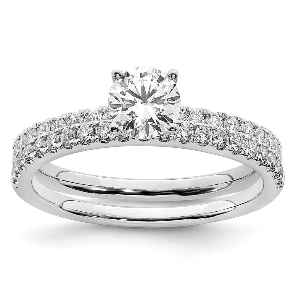 14k White Gold 1/2 carat Lab Grown Diamond VS/SI+ G+ Complete Round Size 9 Engagement Ring
