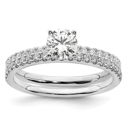 14k White Gold 3/4 carat Lab Grown Diamond VS/SI+ G+ Complete Round Size 7 Engagement Ring