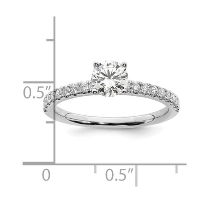 14k White Gold 1 carat Lab Grown Diamond VS/SI+ G+ Complete Round Size 7 Engagement Ring