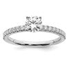 14k White Gold 1/2 carat Lab Grown Diamond VS/SI+ G+ Complete Round Size 7 Engagement Ring