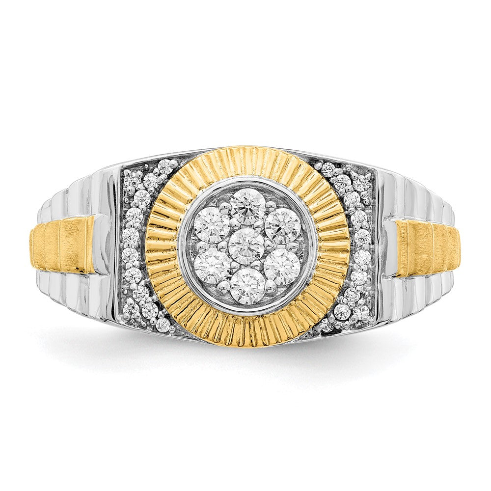 IBGoodman 10k Two-Tone 1/3 carat Lab Grown Diamond VS/SI+ G+ Complete Men's Ring