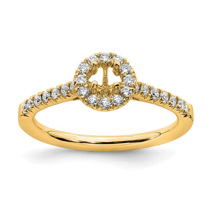 14k 1/2 carat Lab Grown Diamond VS/SI+ G+ Round Complete Halo Engagement Ring