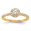 14k 1/2 carat Lab Grown Diamond VS/SI+ G+ Round Complete Halo Engagement Ring