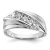 IBGoodman 10k White Gold 3/4 carat Lab Grown Diamond VS/SI+ G+ Five Stone Complete Men's Ring