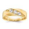 IBGoodman 14k 5/8 carat Lab Grown Diamond VS/SI+ G+ Three Stone Complete Men's Ring