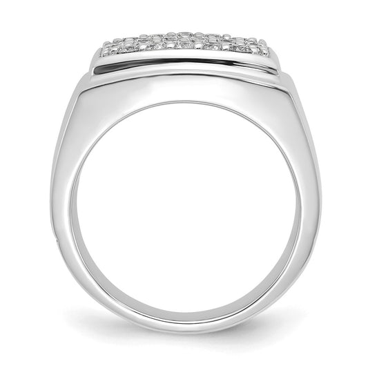 IBGoodman 10k White Gold 1 carat Lab Grown Diamond VS/SI+ G+ Cluster Men's Ring