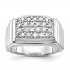 IBGoodman 10k White Gold 1 carat Lab Grown Diamond VS/SI+ G+ Cluster Men's Ring