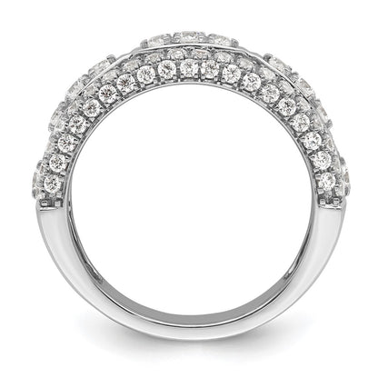 14k White Gold 1 1/5 carat Lab Grown Diamond VS/SI+ G+ Complete Fashion Ring