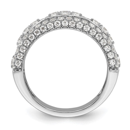 14k White Gold 1 1/5 carat Lab Grown Diamond VS/SI+ G+ Complete Fashion Ring