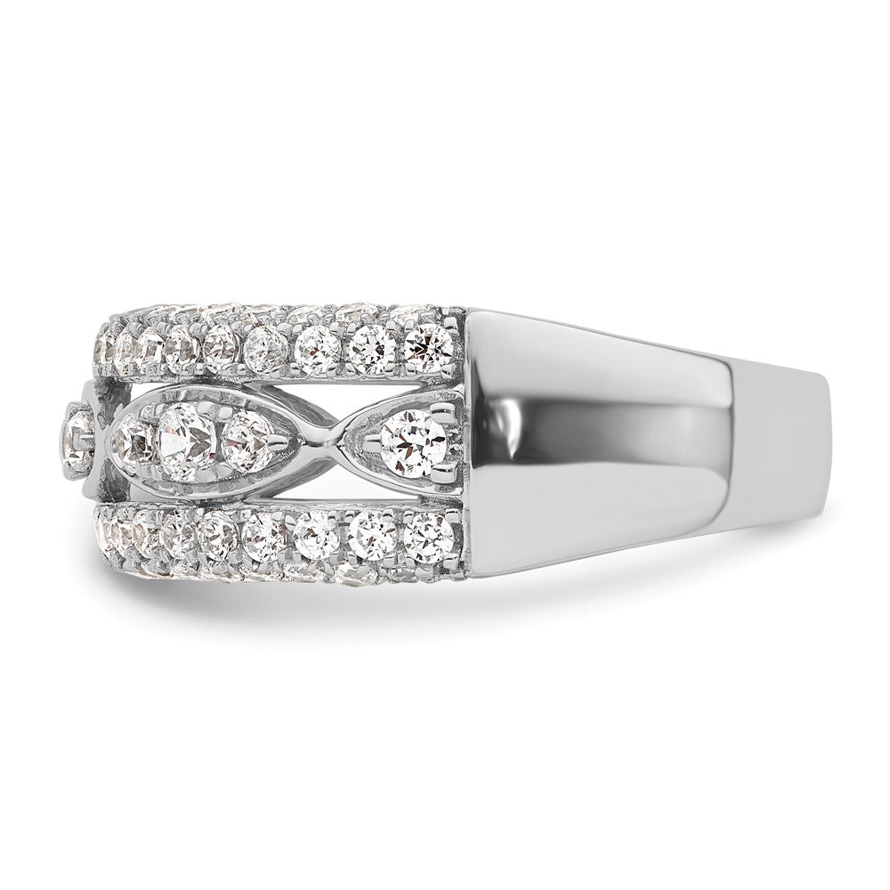 14k White Gold 1 1/5 carat Lab Grown Diamond VS/SI+ G+ Complete Fashion Ring