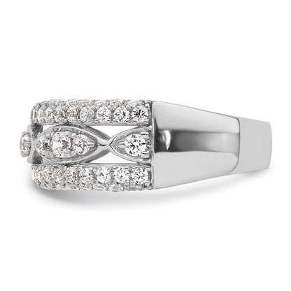 14k White Gold 1 1/5 carat Lab Grown Diamond VS/SI+ G+ Complete Fashion Ring