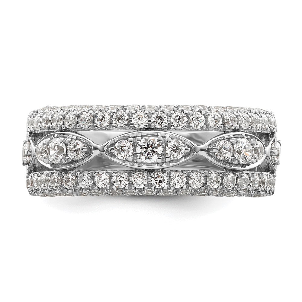 14k White Gold 1 1/5 carat Lab Grown Diamond VS/SI+ G+ Complete Fashion Ring