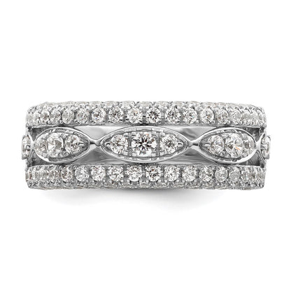 14k White Gold 1 1/5 carat Lab Grown Diamond VS/SI+ G+ Complete Fashion Ring