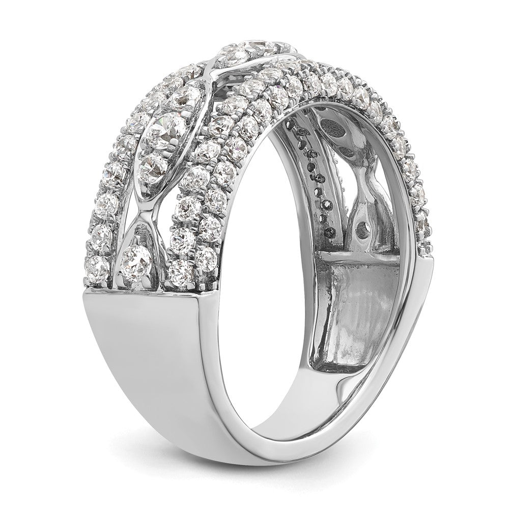 14k White Gold 1 1/5 carat Lab Grown Diamond VS/SI+ G+ Complete Fashion Ring