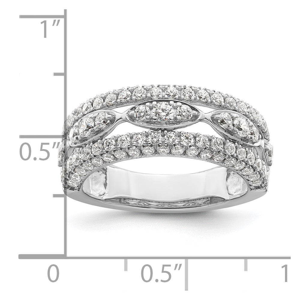 14k White Gold 1 1/5 carat Lab Grown Diamond VS/SI+ G+ Complete Fashion Ring
