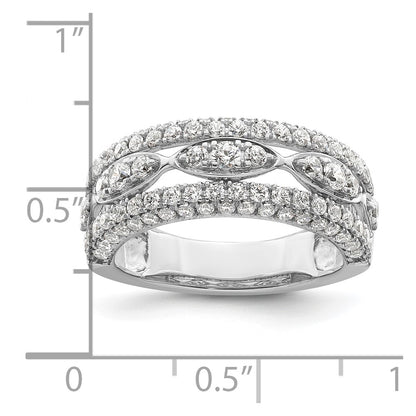14k White Gold 1 1/5 carat Lab Grown Diamond VS/SI+ G+ Complete Fashion Ring