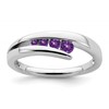 10k White Gold Amethyst Graduated 4-stone Ring