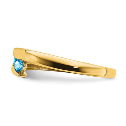 10k Blue Topaz Graduated 4-stone Ring