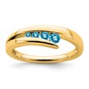 10k Blue Topaz Graduated 4-stone Ring
