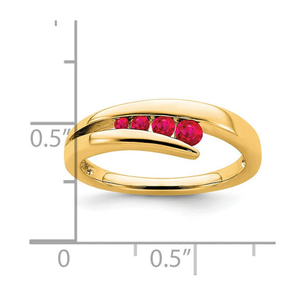 10k Ruby Graduated 4-stone Ring