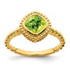 10k 6mm Cushion Peridot Ring