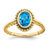 10k 8x6mm Oval Blue Topaz Ring