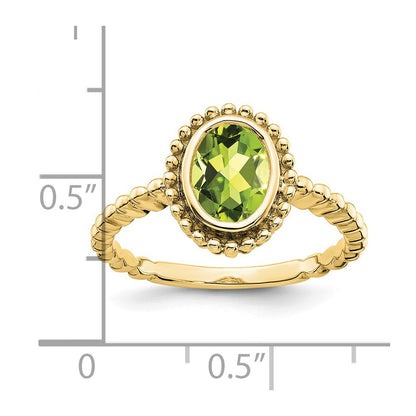 10k Oval Peridot Ring