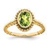 10k Oval Peridot Ring