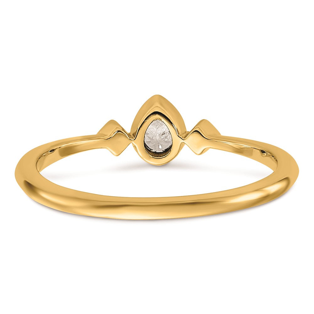 14k Petite 3-Stone 1/15 carat Pear Diamond Complete Promise/Engagement Ring