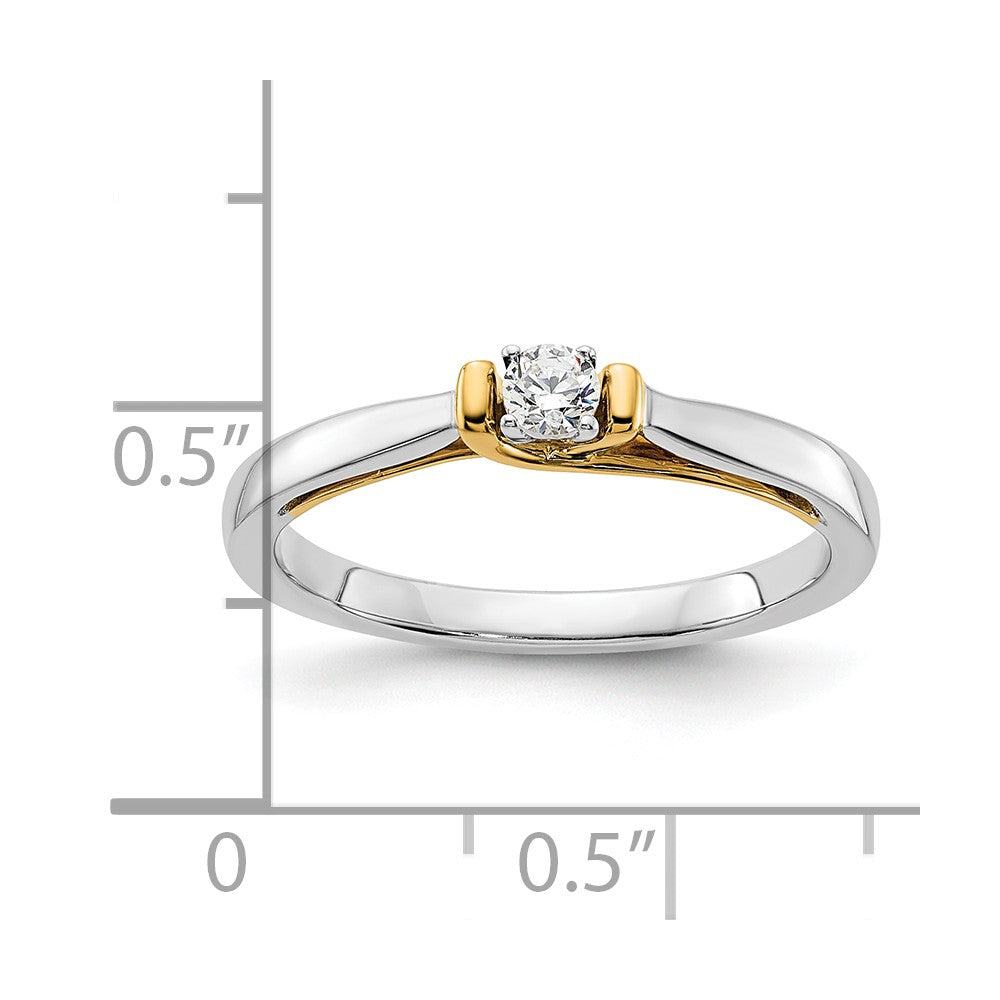 First Promise 14k Two-tone 1/10 carat Round Diamond Complete Promise/Engagement Ring