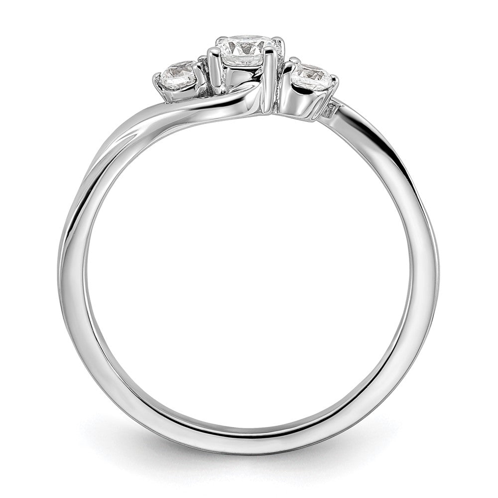 14k White Gold 1/3 carat Lab Grown Diamond VS/SI+ G+ Complete Petite Engagement Ring