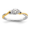 14k Two-tone 1/3 carat Lab Grown Diamond VS/SI+ G+ Complete Petite Engagement Ring