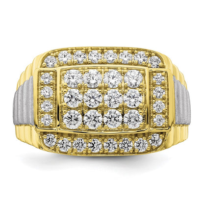 IBGoodman 10k Two-Tone 1 3/8 carat Lab Grown Diamond VS/SI+ G+ Men's Ring