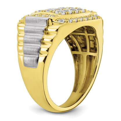 IBGoodman 10k Two-Tone 1 3/8 carat Lab Grown Diamond VS/SI+ G+ Men's Ring