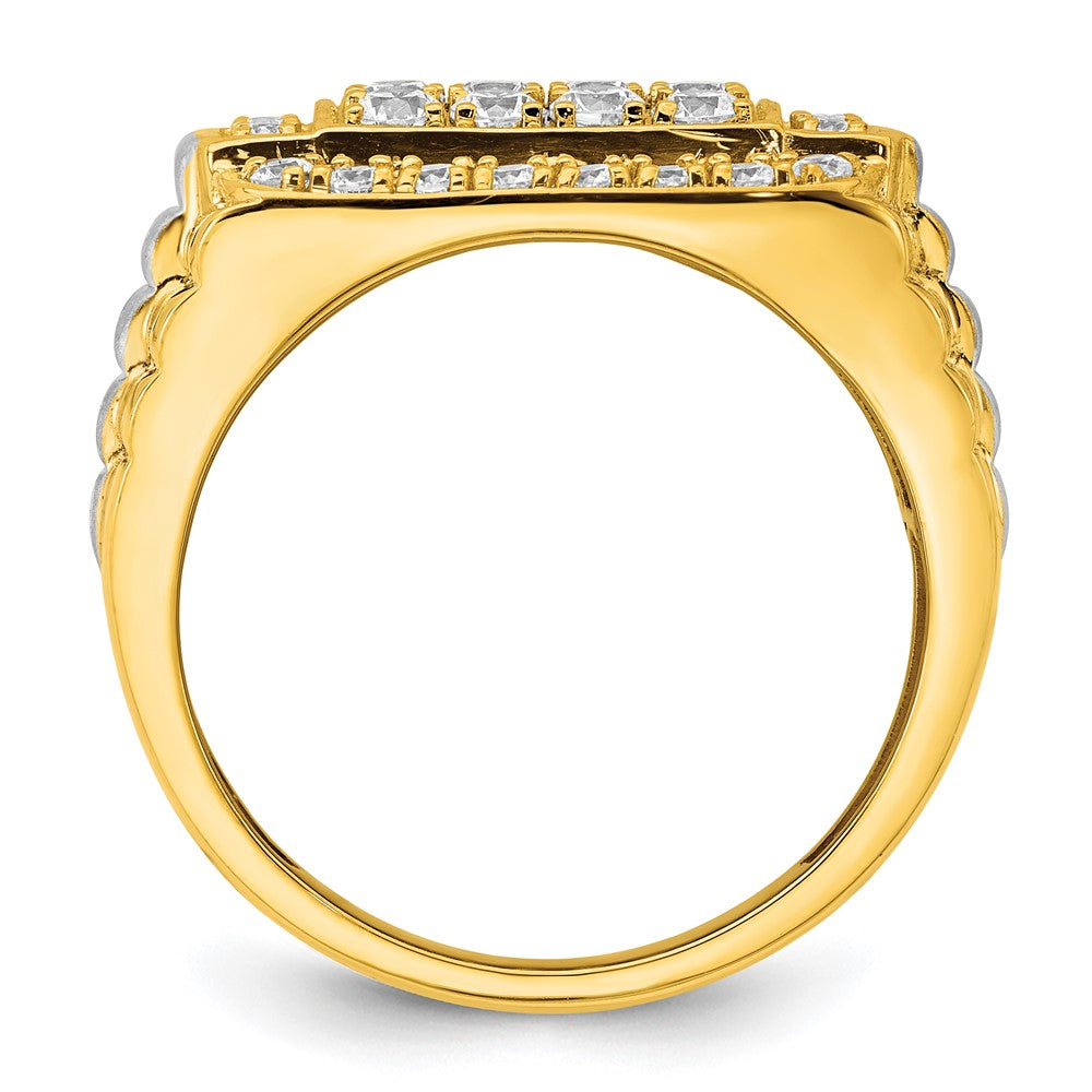 IBGoodman 14k Two-Tone 1 3/8 carat Lab Grown Diamond VS/SI+ G+ Men's Ring