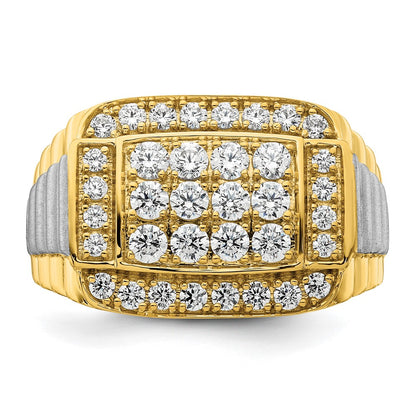IBGoodman 14k Two-Tone 1 3/8 carat Lab Grown Diamond VS/SI+ G+ Men's Ring