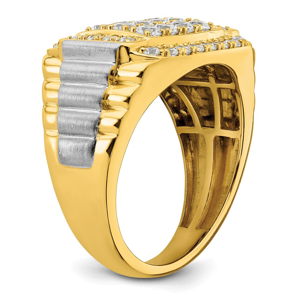 IBGoodman 14k Two-Tone 1 3/8 carat Lab Grown Diamond VS/SI+ G+ Men's Ring