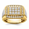 IBGoodman 14k Two-Tone 1 3/8 carat Lab Grown Diamond VS/SI+ G+ Men's Ring