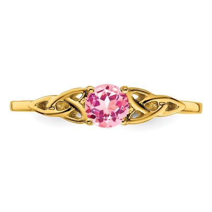 10k 4.5mm Round February/ Amethyst Celtic Knot Size 7 Birthstone Ring